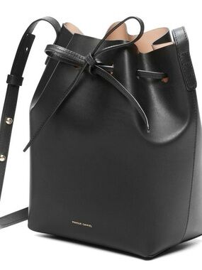 Mansur Gavriel Black Leather Mini Bucket Bag